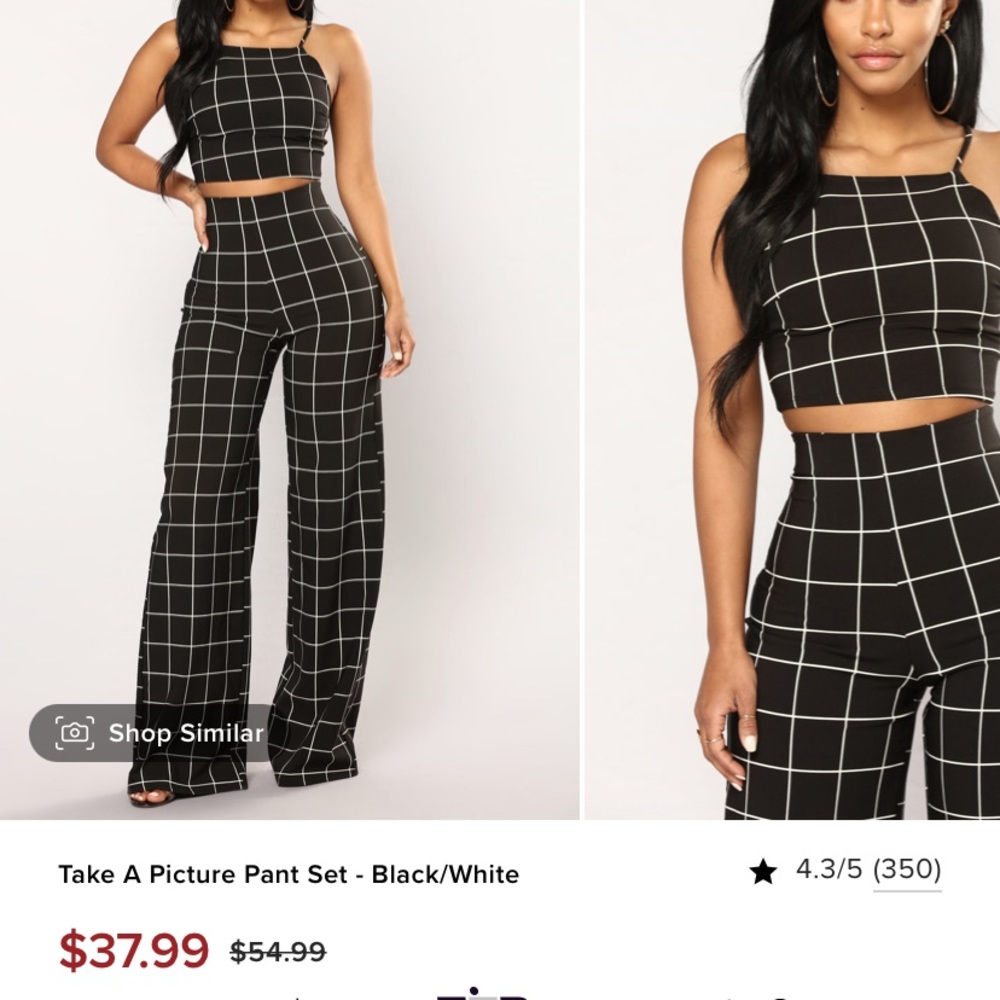 grid pant set - Picture 4 of 7
